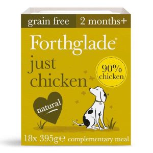 Forthglade Grain Free Natural Wet Dog Food - Just Chicken 18x395g Trays