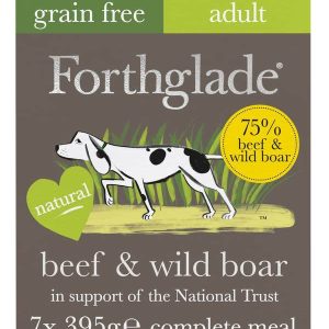 Forthglade Grain Free Natural Gourmet Wet Dog Food - Beef and Wild Boar 7x395g