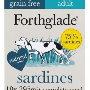 Forthglade Grain Free Natural Wet Dog Food - Sardines 18x395g Trays