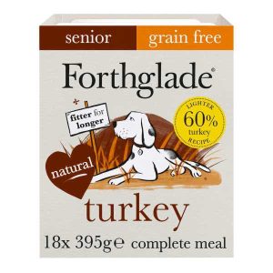 Forthglade Grain Free Natural Wet Senior Dog Food - Turkey 18x395g Trays