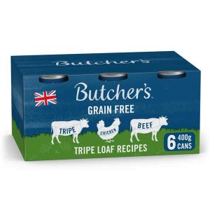 Butcher's Grain Free Tripe Loaf Recipes Adult - Wet Dog Food 6x400g Cans