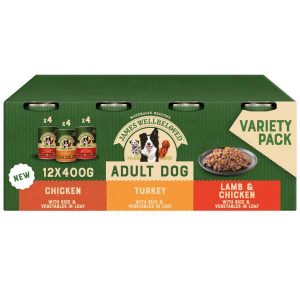 James Wellbeloved Adult Dog Wet Food - Loaf Variety Pack 12x400g Cans