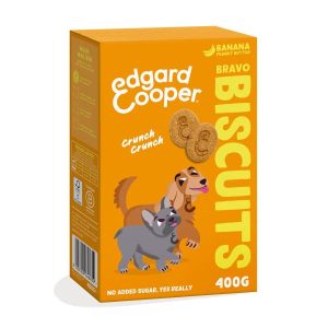 Edgard & Cooper Dog Treats Banana & Peanut Butter Bravo Biscuits 400g