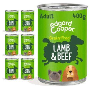 Edgard & Cooper Adult Wet Dog Food Lamb & Beef 6x400g Cans