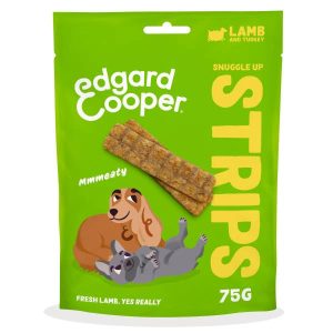 Edgard & Cooper Dog Treats Lamb & Turkey Snuggle Up Strips 75g