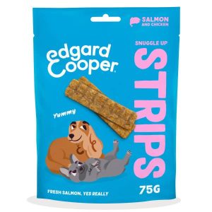 Edgard & Cooper Dog Treats Salmon & Chicken Snuggle Up Strips 75g
