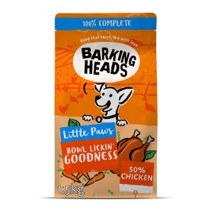 Barking Heads Little Paws Bowl Lickin Goodness Adult Dry Dog Food Chicken 1.5kg