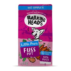 Barking Heads Little Paws Fuss Pot Adult Dry Dog Food Duck 1.5kg