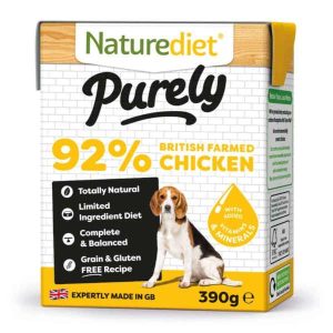 Naturediet Purely - Wet Dog Food with Chicken 18x390g Cartons