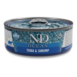 Farmina N&D Ocean Adult Wet Cat Food Tuna & Shrimp 30x70g Cans