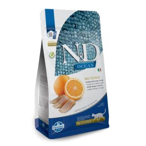 Farmina N&D Ocean Neutered Adult Dry Cat Food Herring & Orange 1.5kg