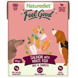 Naturediet Feel Good - Wet Dog Food with Salmon & White Fish 18x390g Cartons