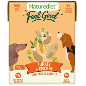 Naturediet Feel Good - Wet Dog Food with Turkey & Chicken 18x390g Cartons