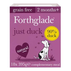 Forthglade Grain Free Natural Wet Dog Food - Just Duck 18x395g Trays