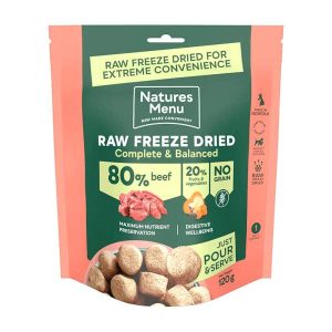 Natures Menu Raw Freeze Dried Adult Dog Food 80/20 Beef