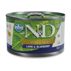 Farmina N&D Prime Mini Adult Wet Dog Food Lamb & Blueberry 6x140g Cans